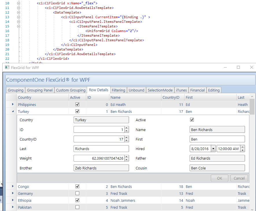 ComponentOne FlexGrid