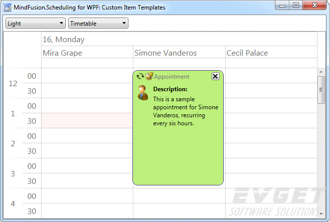 wpf scheduler light theme