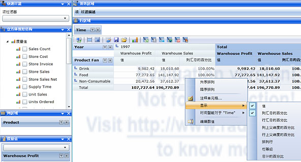 RadarCube ASP.NET右鍵菜單的漢化效果