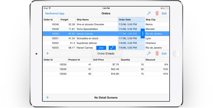 DataExplorer DevExpress iOS7