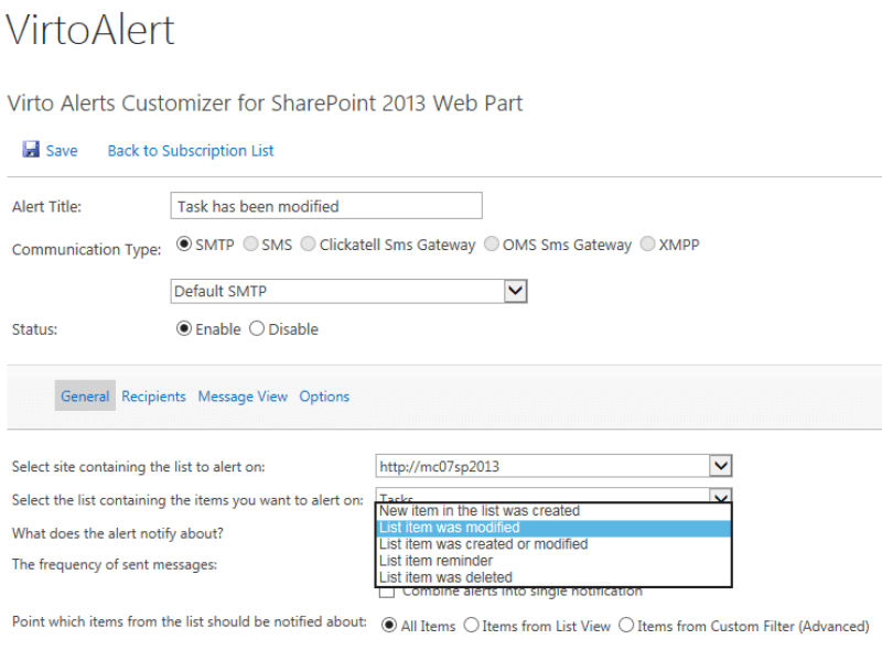 Sharepoint Alert and Reminder