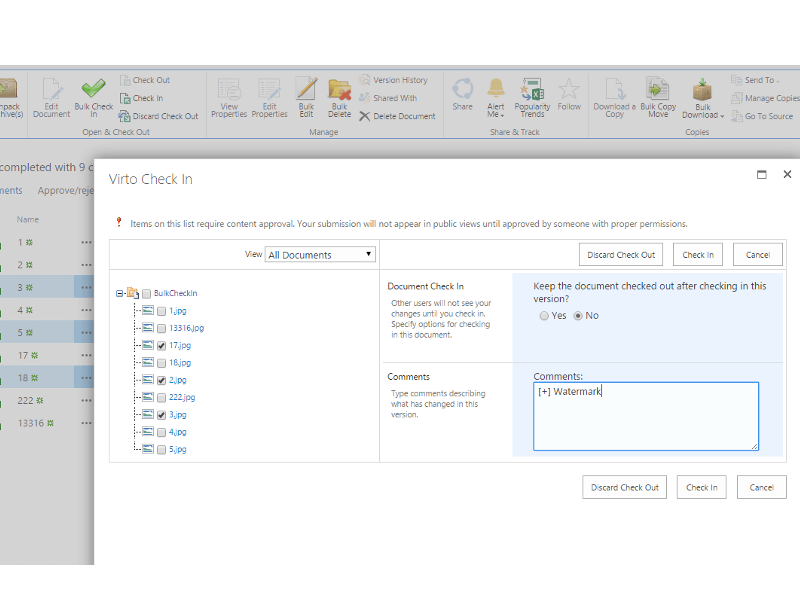 SharePoint Bulk Check