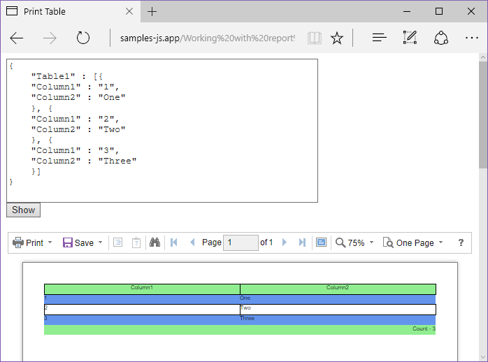 print-table-from-code