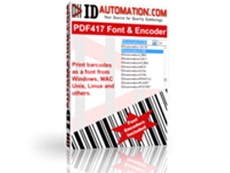 PDF417 Barcode Font and Encoder