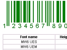 UPC/EAN/JAN Fontware