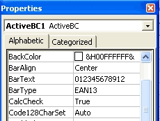 Barcode ActiveX Combo